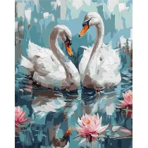 Ideyka Malowanie po numerach - Zakochane �ab�dzie 40x50cm