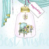 Clear Creations Karnet Swarovski kwadrat CL2811 Urodziny fotel