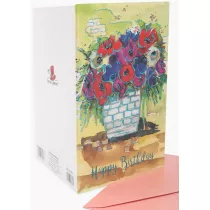 Fresh Karnet B6 z�ocony Urodziny kwiaty