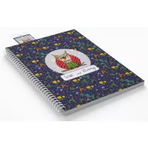 Cozywood Koonotatnik ozdobny Sowa B5 z zakadk kratka 80 kartek