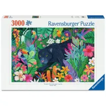 Puzzle 3000 Panther in the Blooming Jungle Ravensburger