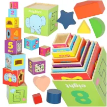 Wiea edukacyjna drewniana sorter ksztaty nauka liczenia 71cm XXL