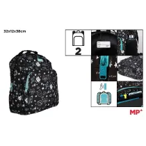 Mp Main Paper Plecak dwukomorowy Kosmos czarny 32x12x38cm