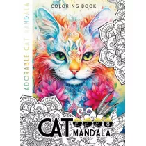 Kolorowanka A4 8 obrazkw Cat mandala Koty