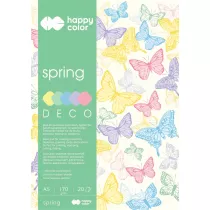 Happy Color Blok Deco Spring, 5 kolorw, A5, 170g, 20 arkuszy 170 g 20 kartek