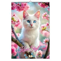 Kalendarz 2026 A3 �cienny jednostronny koci styl