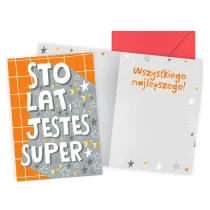 Kukartka Karnet PR Urodziny - Sto lat, jeste� super PR-593