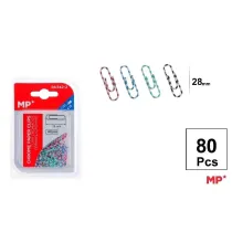 Mp Main Paper Spinacz biurowy 28mm 80szt kolorowe paski