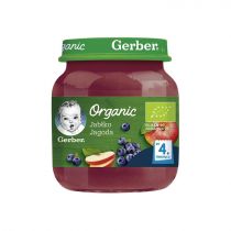 Gerber Organic Deserek jabłko jagoda dla niemowląt po 4 miesiącu 125 g Bio