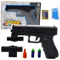 Pistolet na kulki wodne strzaki piank laser czarn Leantoys