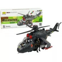 Helikopter czarny �wiat�o d�wi�k LeanToys