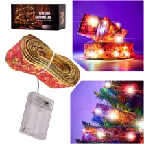 Wstka ozdobna tama LED 10m 100LED lampki choinkowe ozdoba witeczna multikolor na baterie