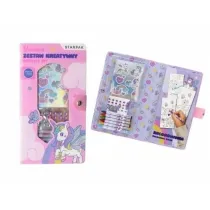 Zestaw kreatywny do kolorowania  naklejki, kredki, diamenciki Unicorn STARPAK 552493