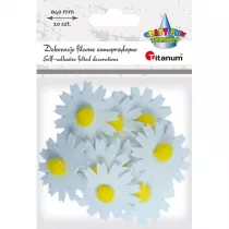 Titanum Filcowe dekoracje 3D kwiaty biae 10 szt.