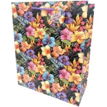 Fresh Torebka ozdobna matowa Kwiaty 26x32x12cm