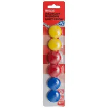 Office Products Magnesy do tablic okr�g�e 30mm 6szt mix kolor�w blister