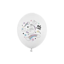 PartyDeco Balony 30cm Jednoro�ec Pastel PureWhite A6 64194 6 szt.