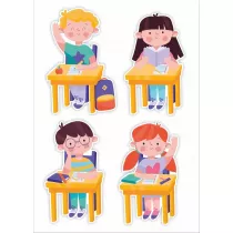 LearnHow Dekoracje szkolne - Dzieci w �awkach (du�y napis)