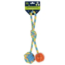 Zabawka dla psa Szarpak 34 cm z pi�k� 2 stronny pomara�czowy TRIK&ROLL 560877