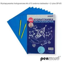 Wydrapywanka hologramowa A4 srebrno-niebieska Polsirhurt