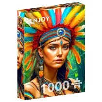 Puzzle 1000 Kobieta w pi�ropuszu Enjoy