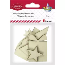 Titanum Drewniane dekoracje 6 szt.
