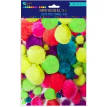 Pompony akrylowe neon mix 156 szt.