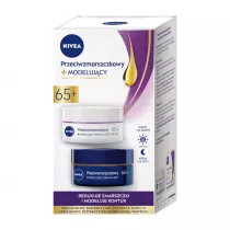 Nivea Zestaw dla kobiet Przeciwzmarszczkowy+ modelujcy 65+ krem na noc + krem na dzie 2 x 50 ml