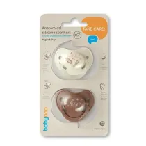 Babyono Smoczki anatomiczne silikonowe 18 m+ 2 szt.