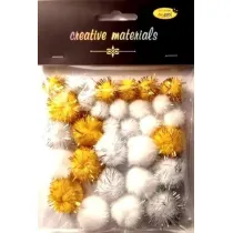 Galeria Hobby Pompony Glitter miks 30 szt z�oto,srebro