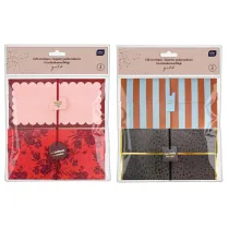 Interdruk Koperty podarunkowe dugie z gumk 2 szt gold mix