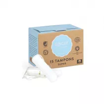 Ginger Organic Tampons tampony organiczne bez aplikatora Super 15 szt.