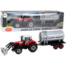 Traktor z cystern� na nap�d czerwony LeanToys