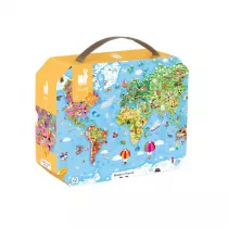 Puzzle w walizce Ogromna mapa wiata 300 el. 7+ Janod