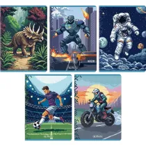 Zeszyt Herlitz Premium Pixel Fun A5/16k linia podw�jna kolorowa, 1 szt