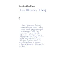Hirsz, Hieronim, Hrihorij