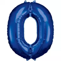 Amscan Balon foliowy cyfra 0 niebieska 70x86cm