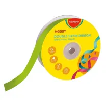Keyroad Wst��ka podw�jna satynowa zielona 25mm x 22,86m
