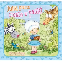 Julia piecze ciasto w paski