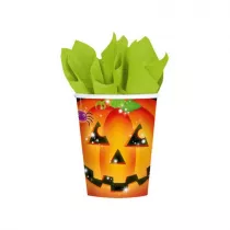 Kubki papierowe Dynia Halloween 260ml 8 szt.