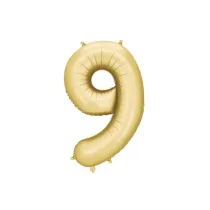 PartyDeco Balon foliowy cyfra 9 z�oty 86cm