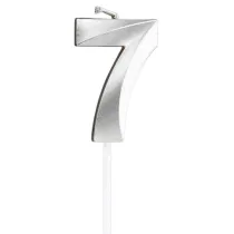 �wieczka na tort - cyferka 7 srebrna 4,8cm