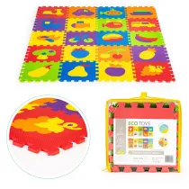 Mata piankowa edukacyjna EVA puzzle 20 elementw 148x119 cm Ecotoys