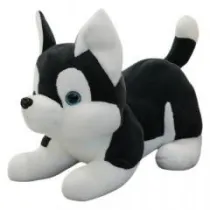 Maskotka przytulanka Husky czarno biay 30cm Leantoys