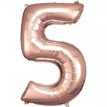 Amscan Balon foliowy cyfra 5 r�owe z�oto 57x86cm