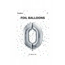 PartyDeco Balon foliowy 0 srebrny 86 cm