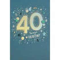 Karnet okazjonalny B6 z kopert� 40 Urodziny PAN DRAGON HM200-2952