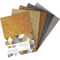 Happy Color Arkusze piankowe GLAMOUR Brokat, 5 kolorw, A4, 5 arkuszy