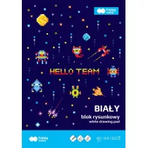 Paczka blok rysunkowy biay A4 Pixi Planet 80g 20 ark. Happy Color 20 sztuk