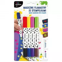Flamastry magiczne ze stempelkami 10szt KIDEA Derform